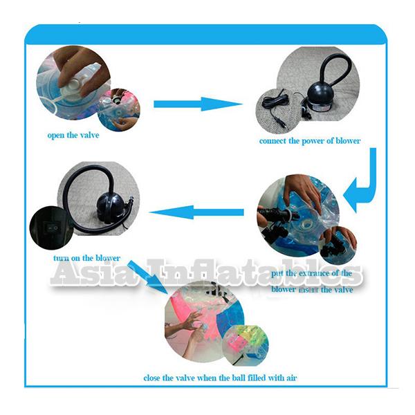 TPU Transparent Inflatable Grass Zorbing Ball with Safety Harnesses