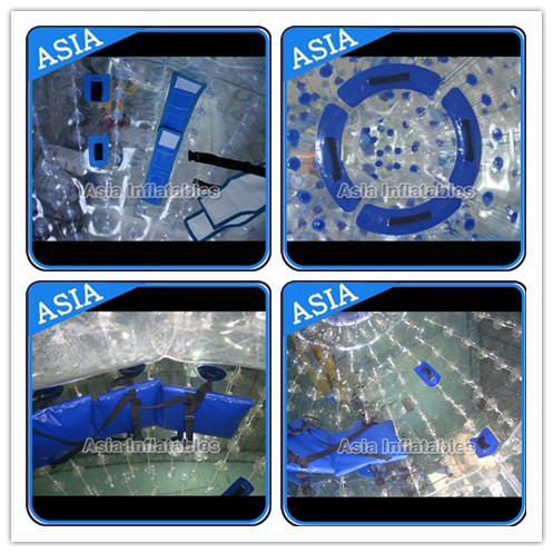 TPU Transparent Inflatable Grass Zorbing Ball with Safety Harnesses