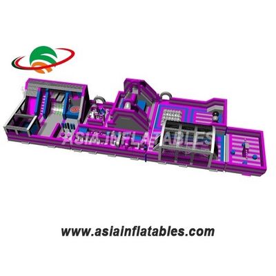 Taman Hiburan Tiup Terpal Pink 18 OZ yang disesuaikan